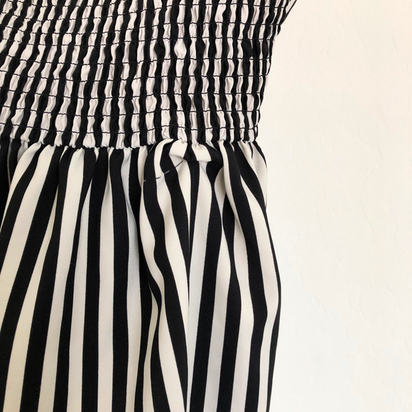 Rampage Black and White Striped Peplum Top - Picture 5 of 6